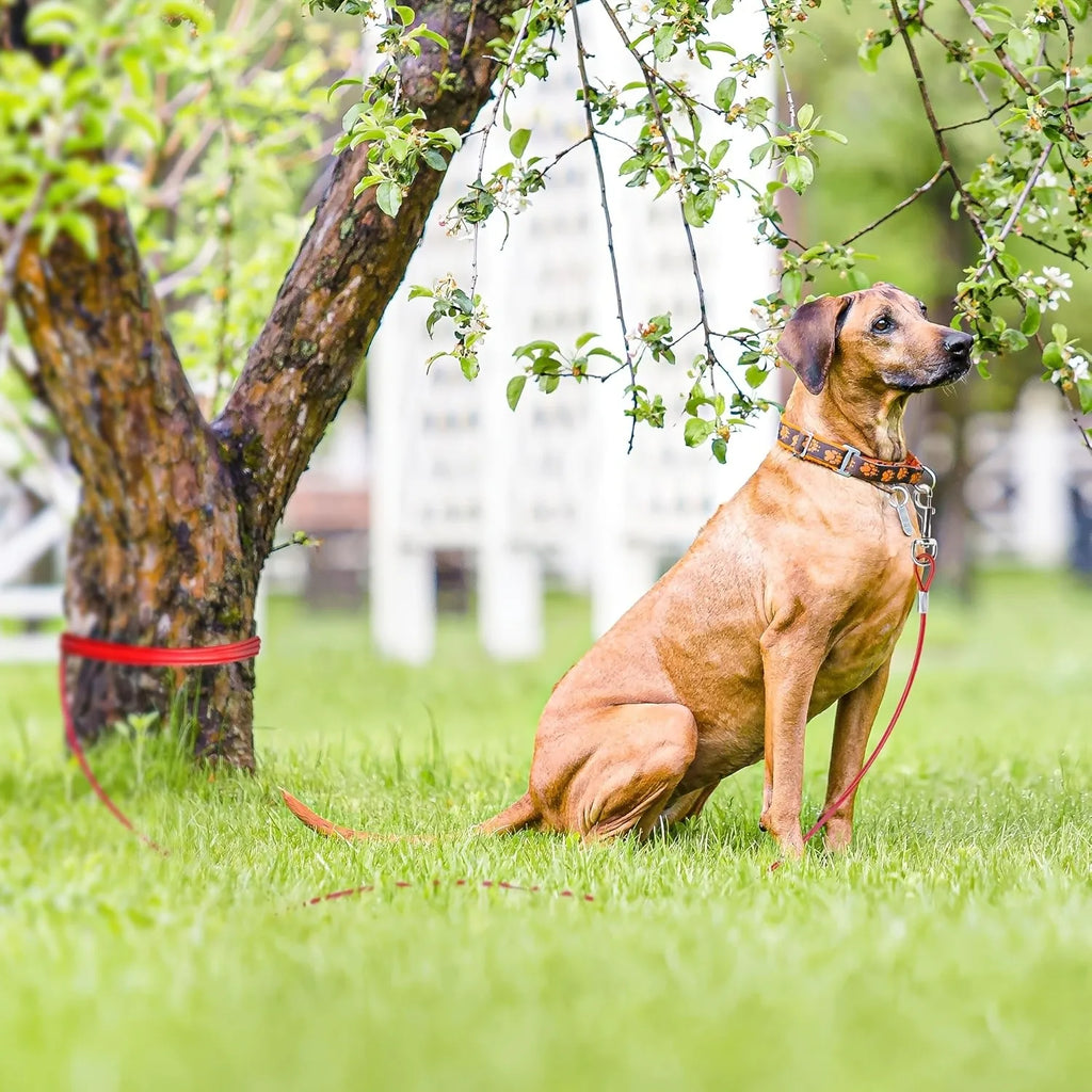 Heavy Duty 25 Foot Dog Lead Rust-Free with Quick Release Swivel Clips & 360° RotatingClasp - Tangle-Free DogsRunner for Yard