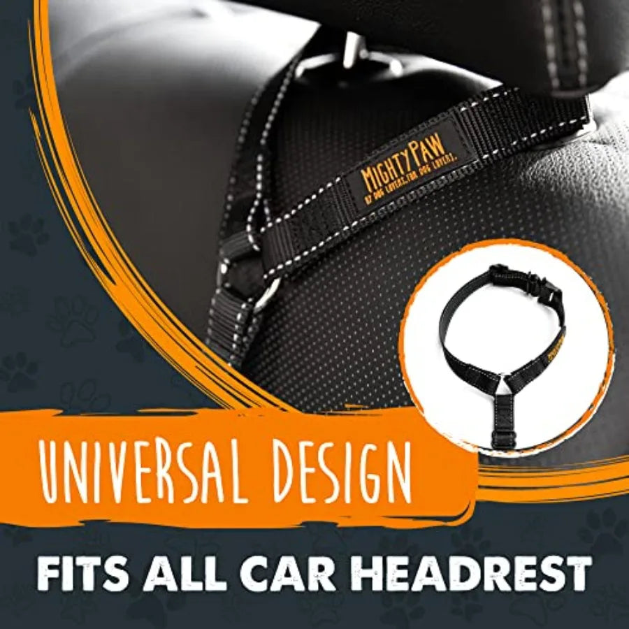 Adjustable Nylon Dog Seat Belt for Car Headrest, for Small, Medium and Large Dogs