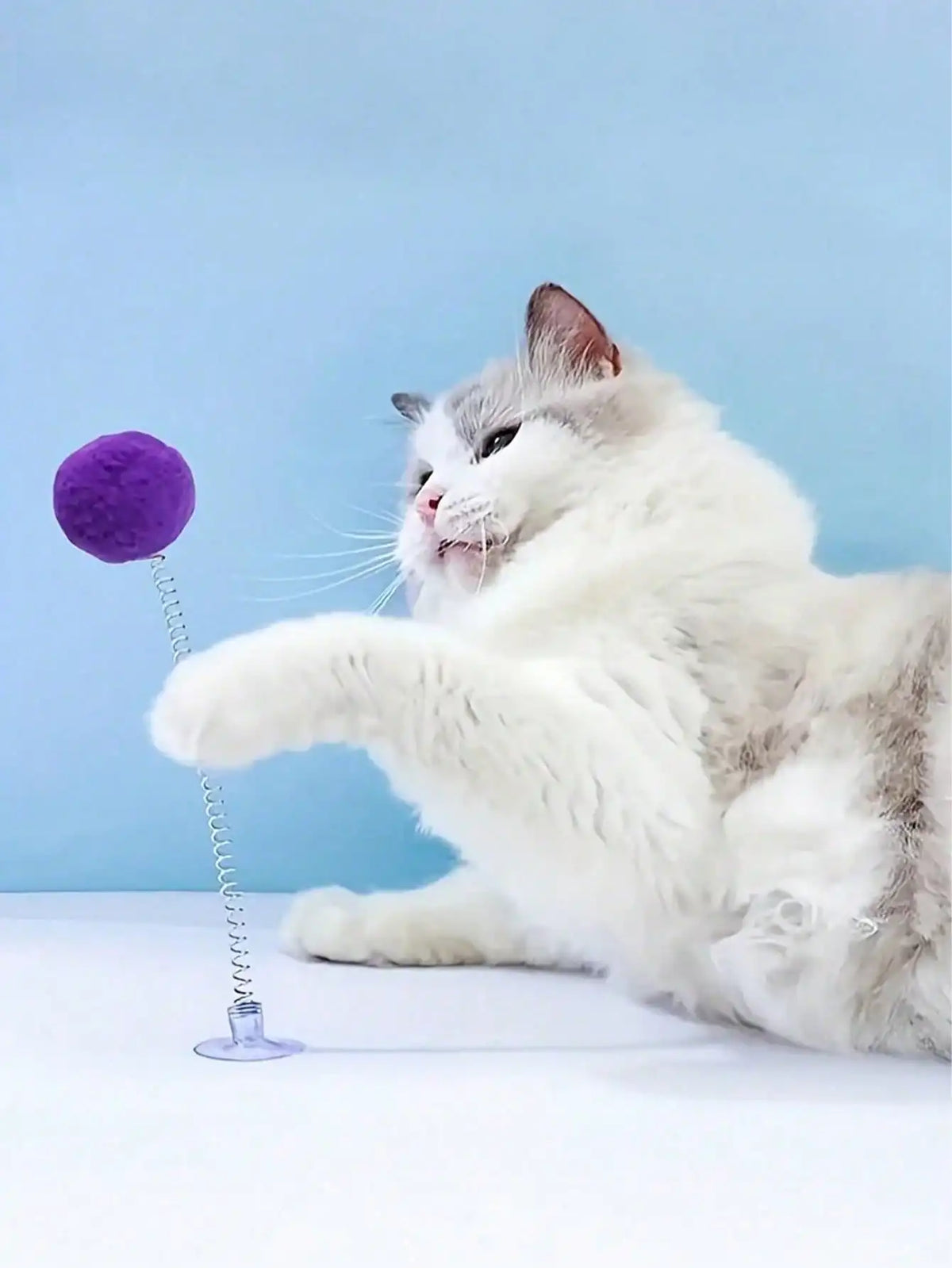 3/2/1pcs Interactive Cat Toys, Includes Plush Ball, Metal Spring Teaser Wand And Suction Cup Base