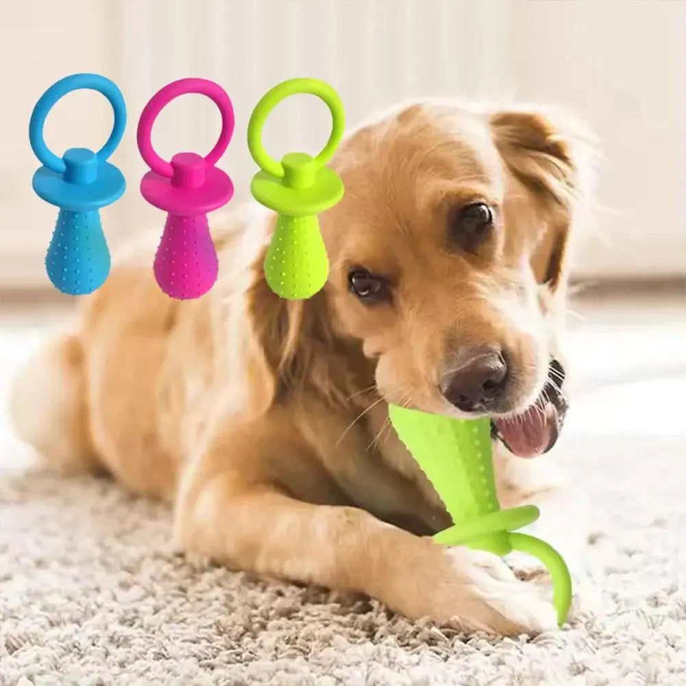 Squeaky Bell Dog Pacifier Chew Toy