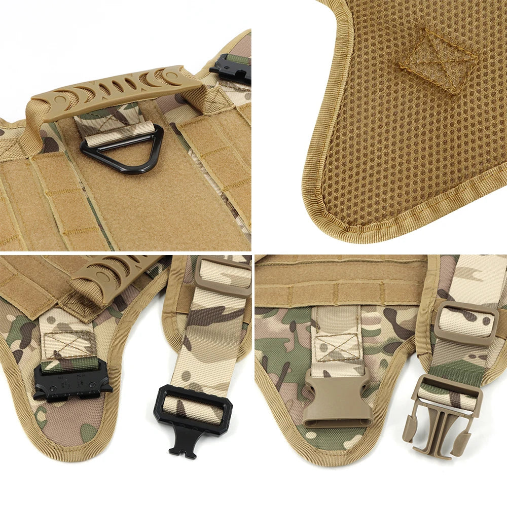 Tactical No Pull Dog Harness Leash Set for Large Dogs