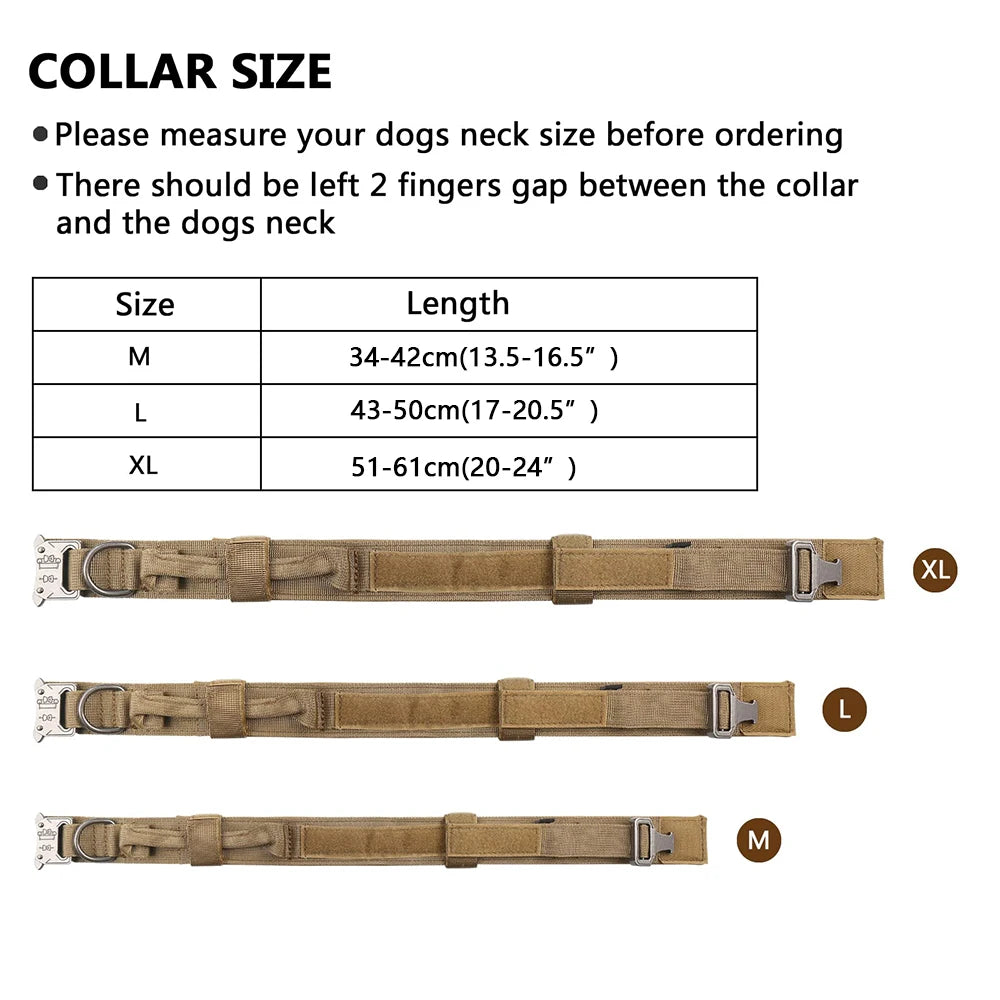 Tactical Dog Harness Collar Leash For Medium Large Dogs