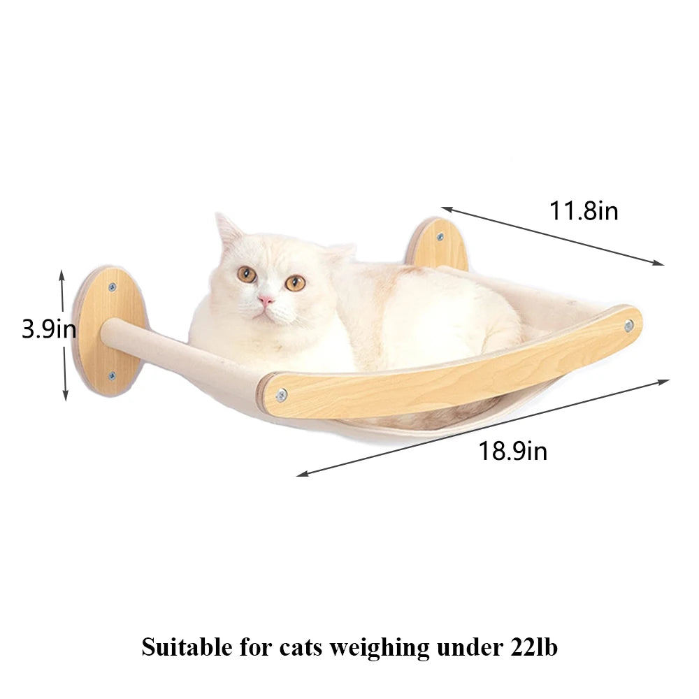 Wall Mounted Four Step Stairway With Sisal Scratching Post For Cats