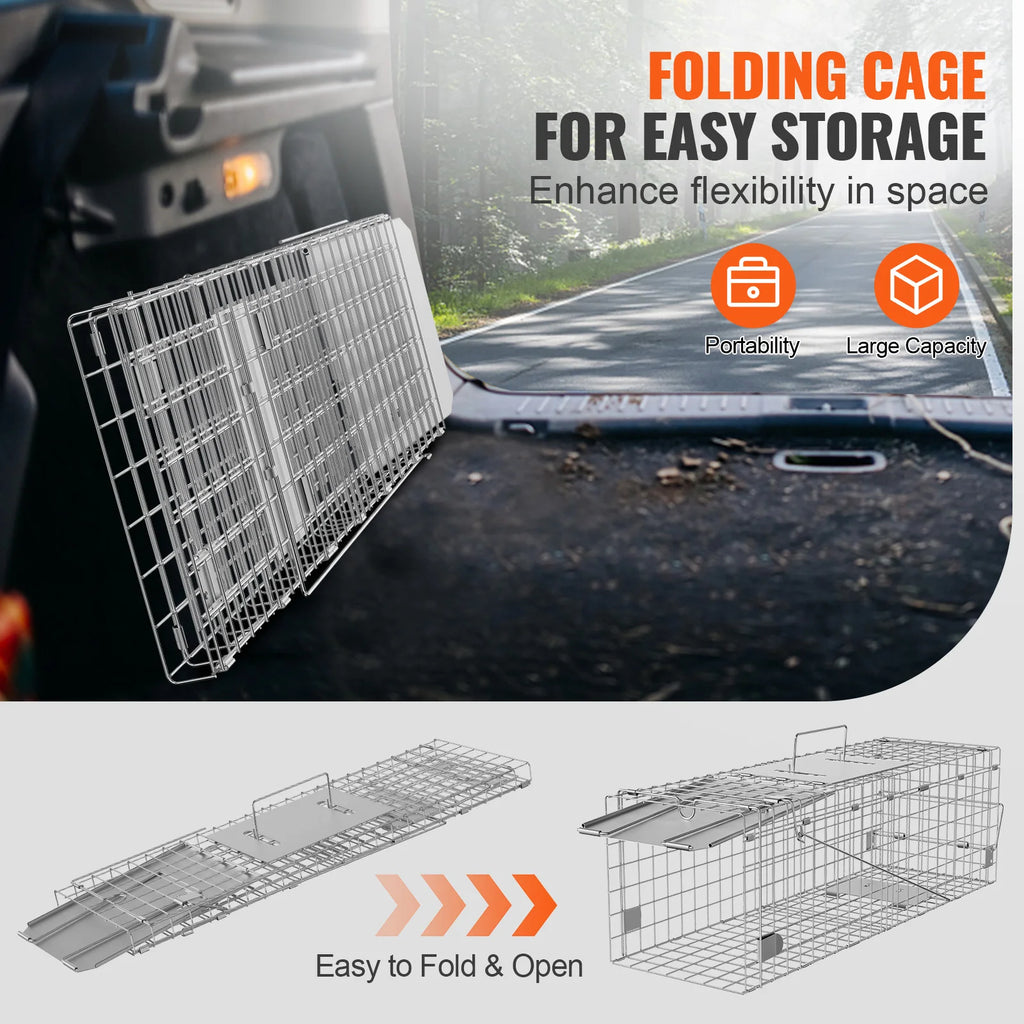 Humane Live Animal Cage Trap for Rabbits Stray Cats Squirrels Raccoons Groundhog