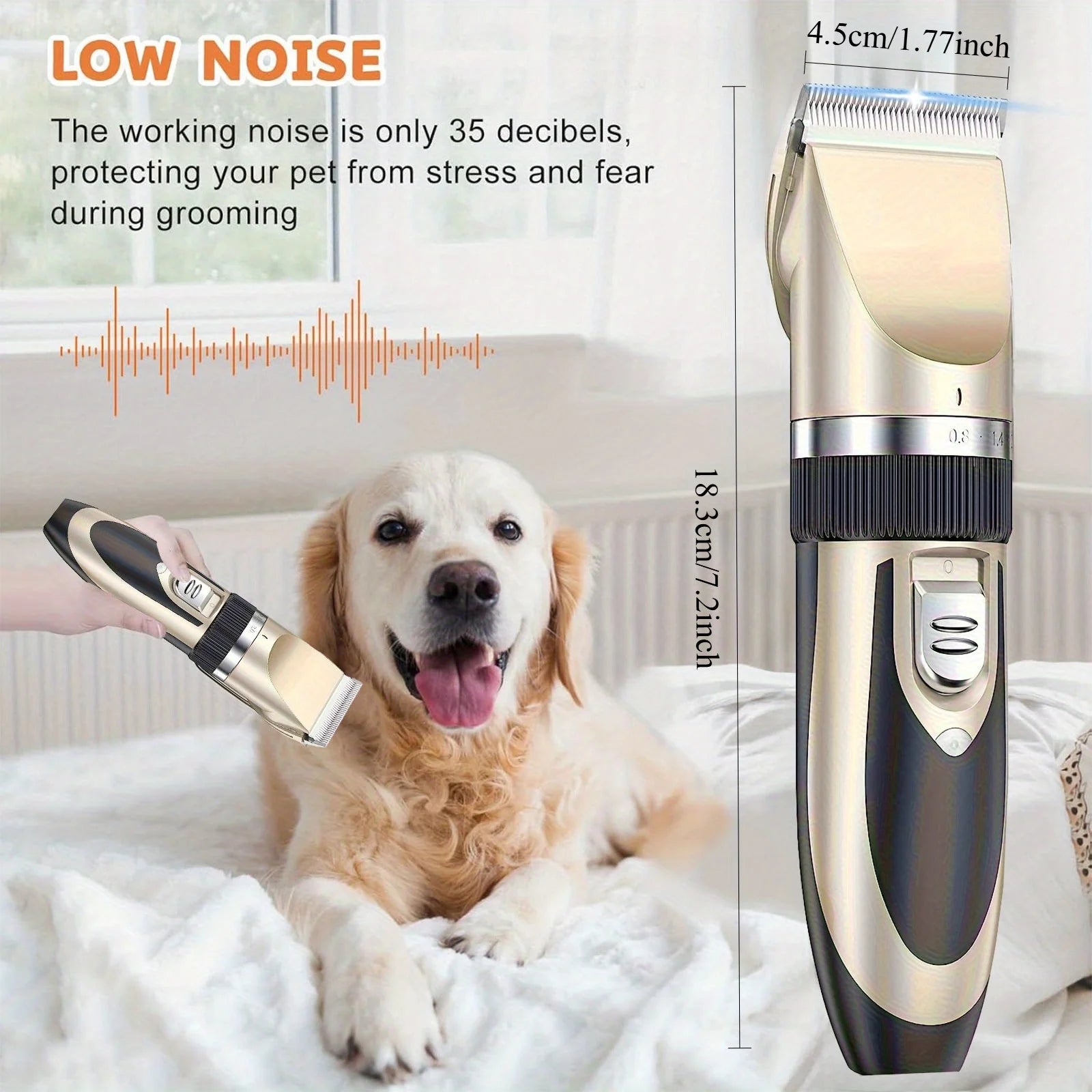 Wireless Electric Pet Grooming Kit For Cats & Small-to-Medium Dogs