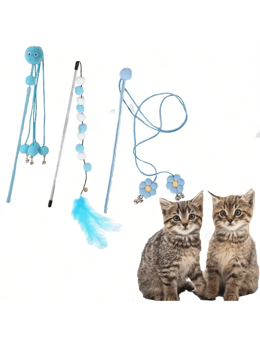1pc/3pcs Blue Fairy Cat Teaser Wand