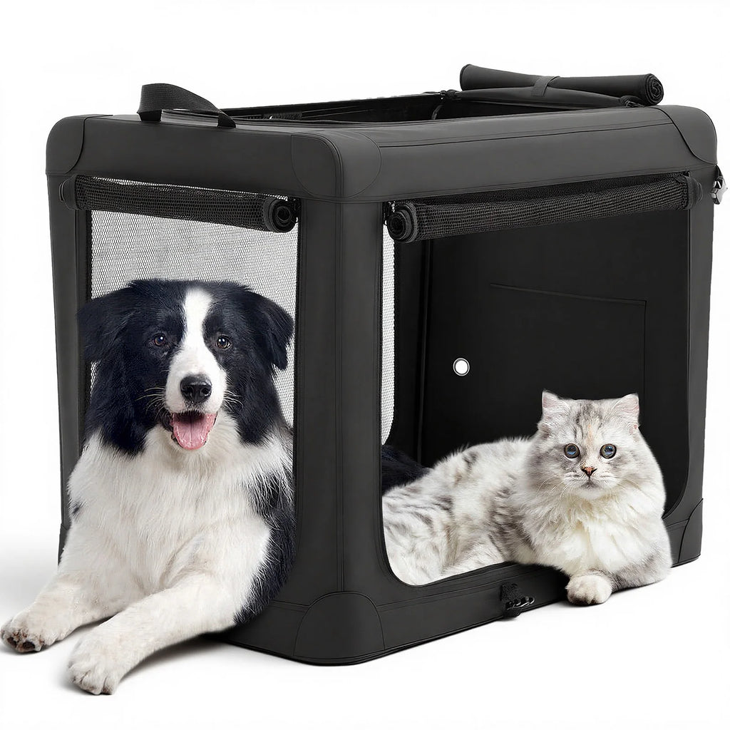 Foldable Soft Portable Pet Kennel with 3 Doors