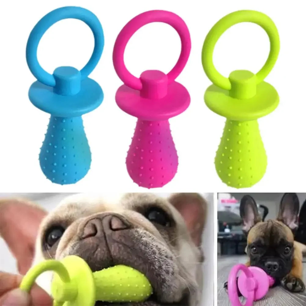 Squeaky Bell Dog Pacifier Chew Toy