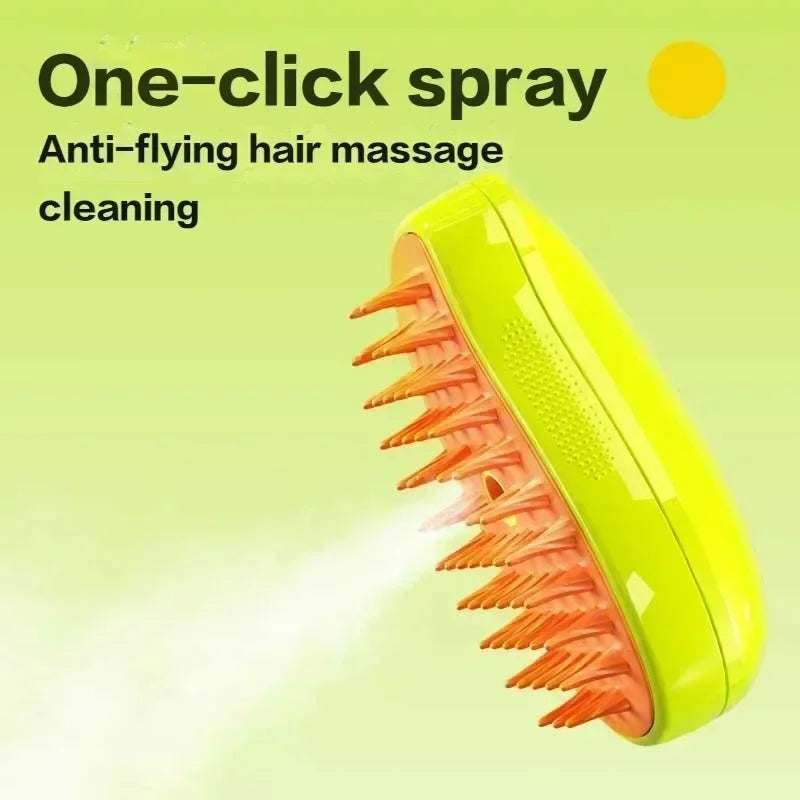 Cat Dog Steam Brush Electric Sprayer for Massage Pet Grooming