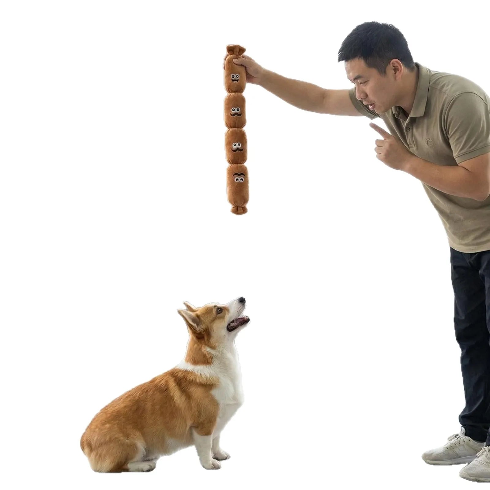 Plush Squeaky Sausage Dog Chew Toy
