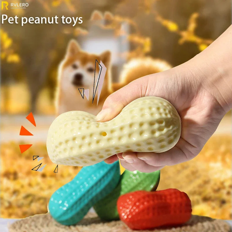 Dog Chewing Squeaking Peanut Toy