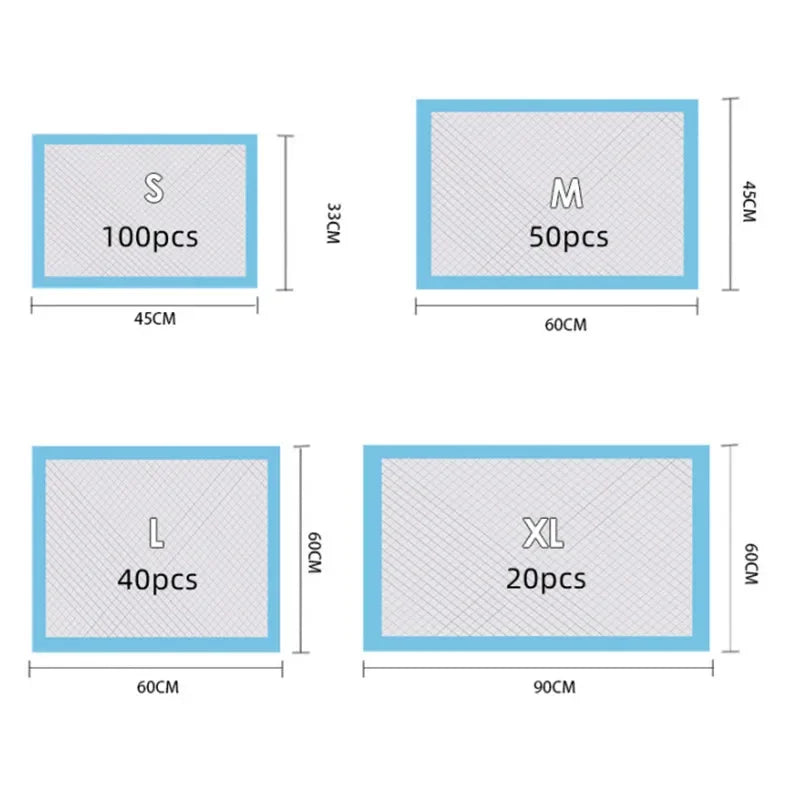 100/50/40/20PCS Absorbent Puppy Training Pee Pads