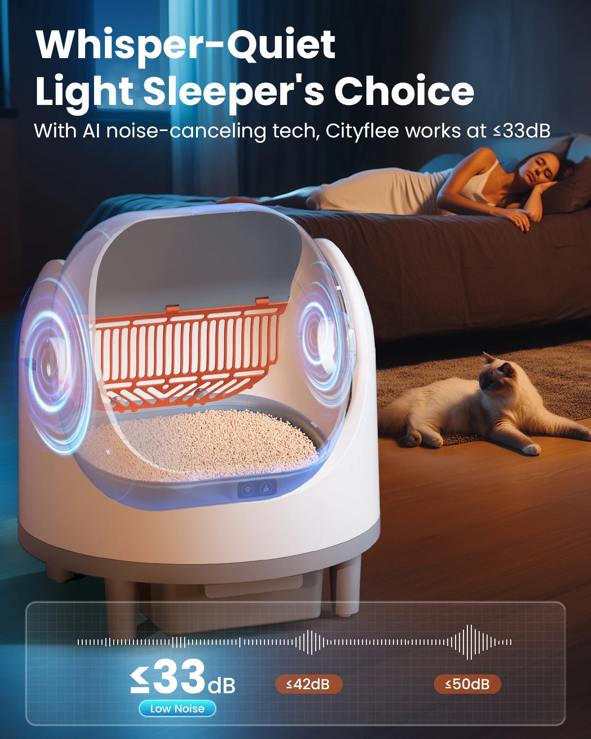 Self-Cleaning Smart Cat Litter Box with App Control