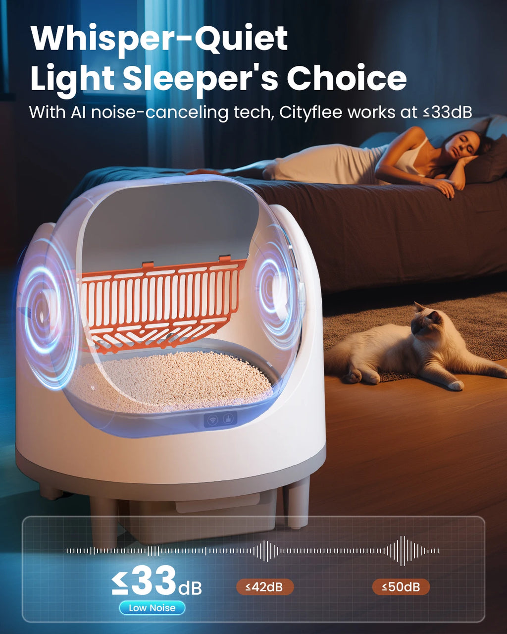 Self-Cleaning Smart Cat Litter Box with App Control