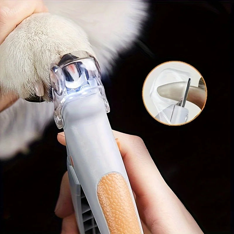 Pet Nail Clipper for Dogs and Cats, Built-in LED Light, Steel Blades, Quick Trimming