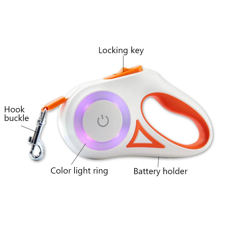 Retractable Dog Leash with Led Flashlight
