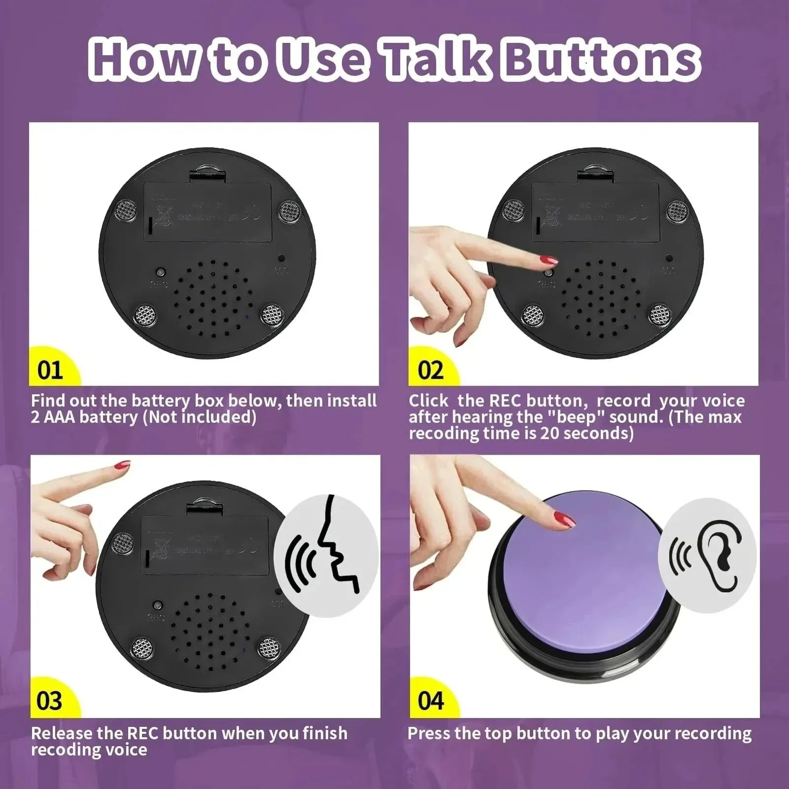Pet Communication Voice Recording Button