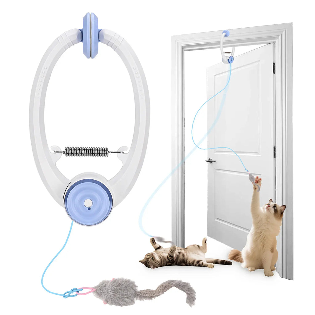 Electric Retractable Door Hanging Interactive Cat Toy- USB Rechargeable