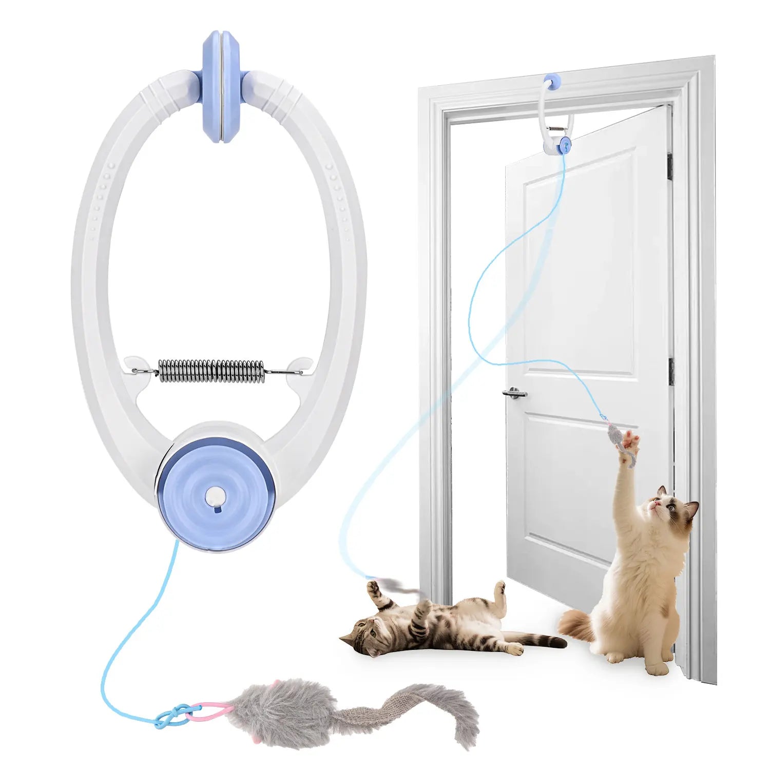Electric Retractable Door Hanging Interactive Cat Toy- USB Rechargeable