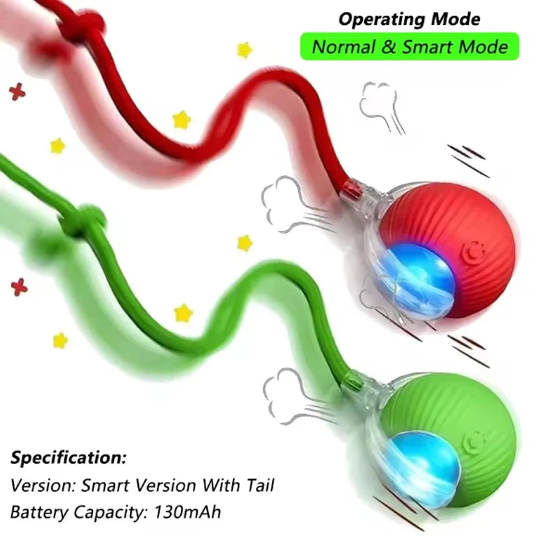 Smart Automatic Rolling Pet Ball for Dogs and Cats with Rope
