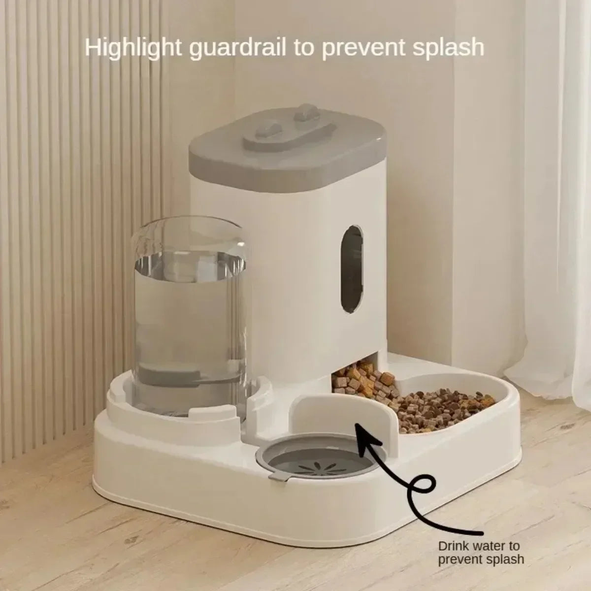 Automatic Dog Cat Food Bowl With Water Fountain