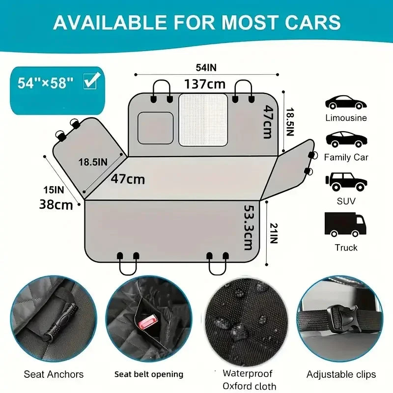 Waterproof Dog Car Seat Cover for Cars Truck