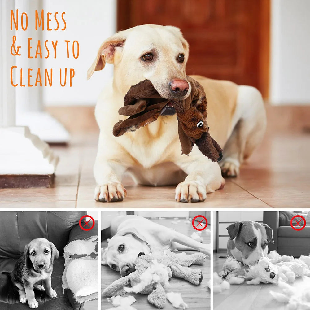 5Pcs, No Stuffing Plush Dogs Chew Toy Bundle