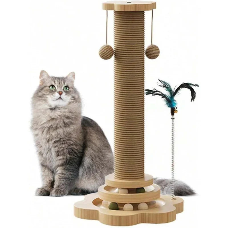 Cat Scratching Board With Feather Teaser