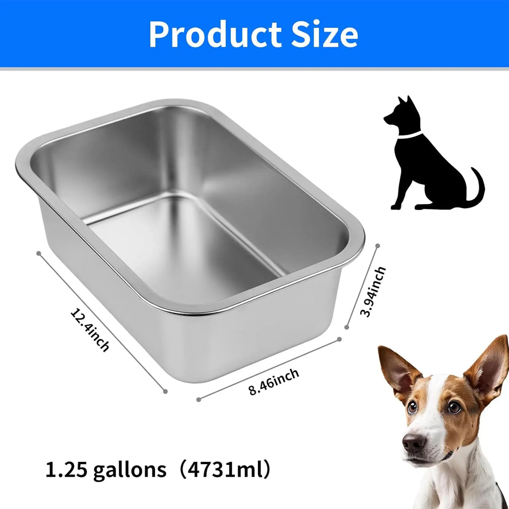 Stainless Steel Outdoor Large Dog Water Bowl