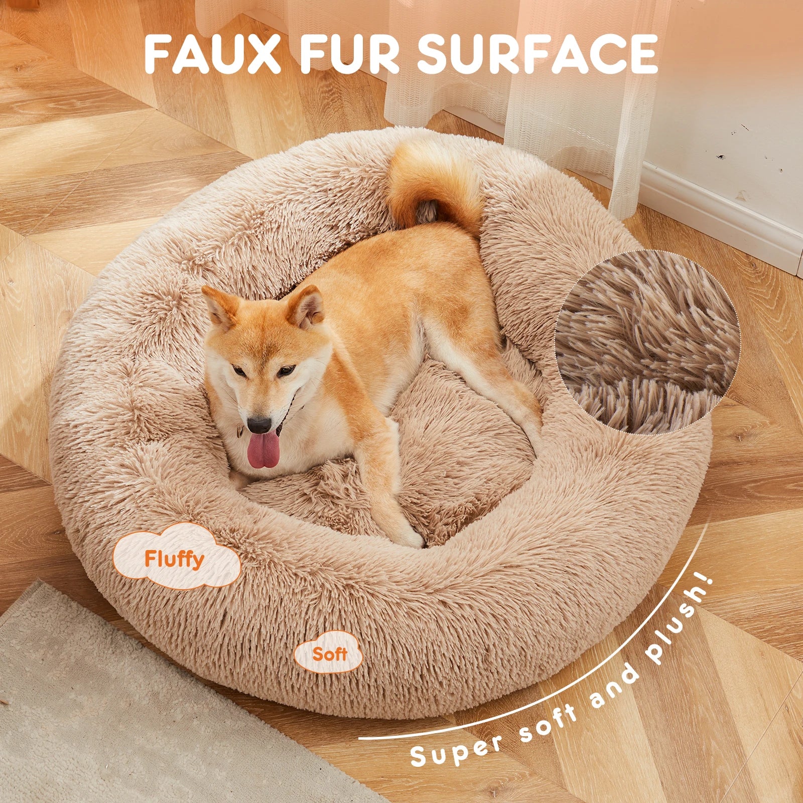 Washable Calming Dog Bed for Large Dogs