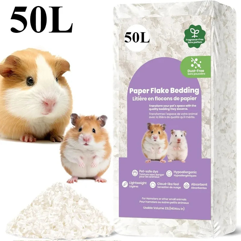 23L/50L Paper Small Pet Bedding For Hamster Rabbits Guinea Pigs