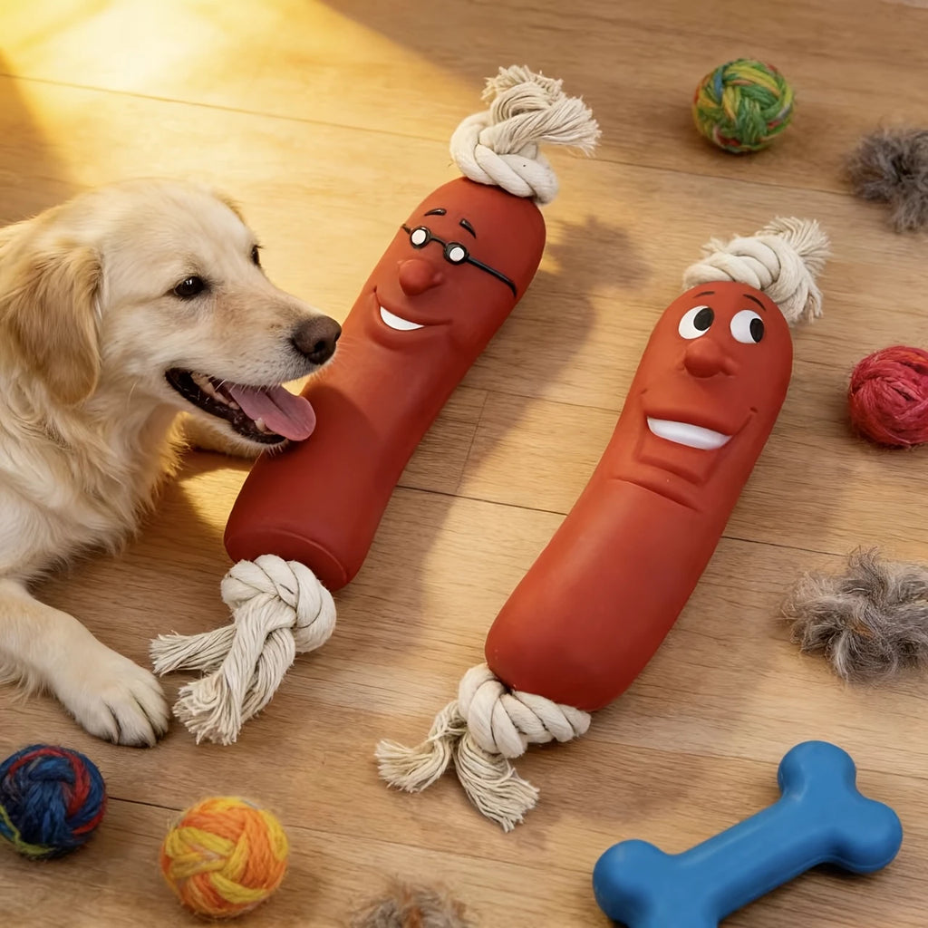 Bite Resistant Dog Sausage Chew Toy