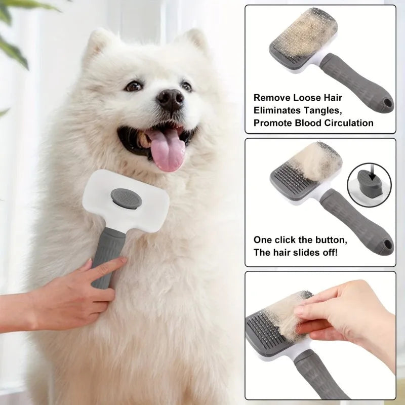 Dual-Use Dog Cat Grooming Brush