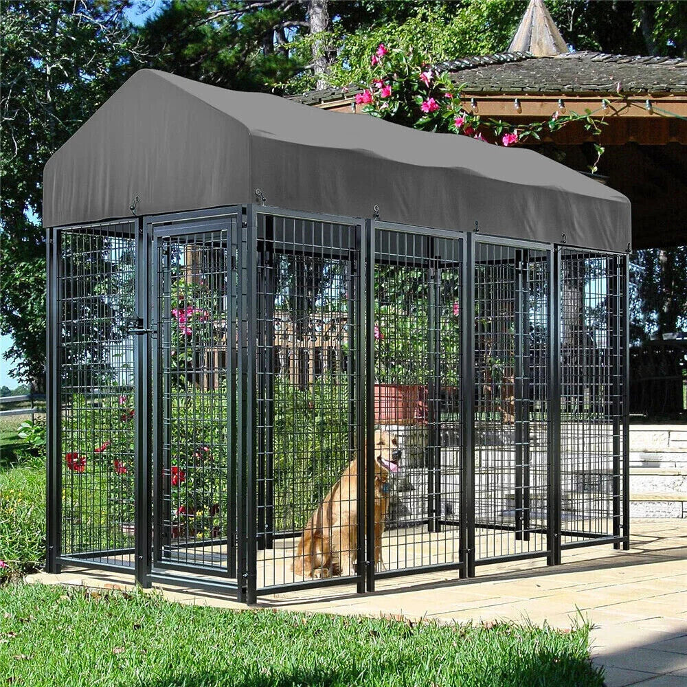 Heavy Duty Large Dog Kennel with Roof Cover