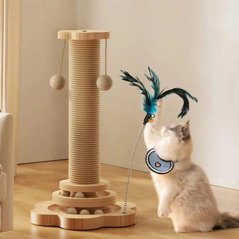 Cat Scratching Board With Feather Teaser