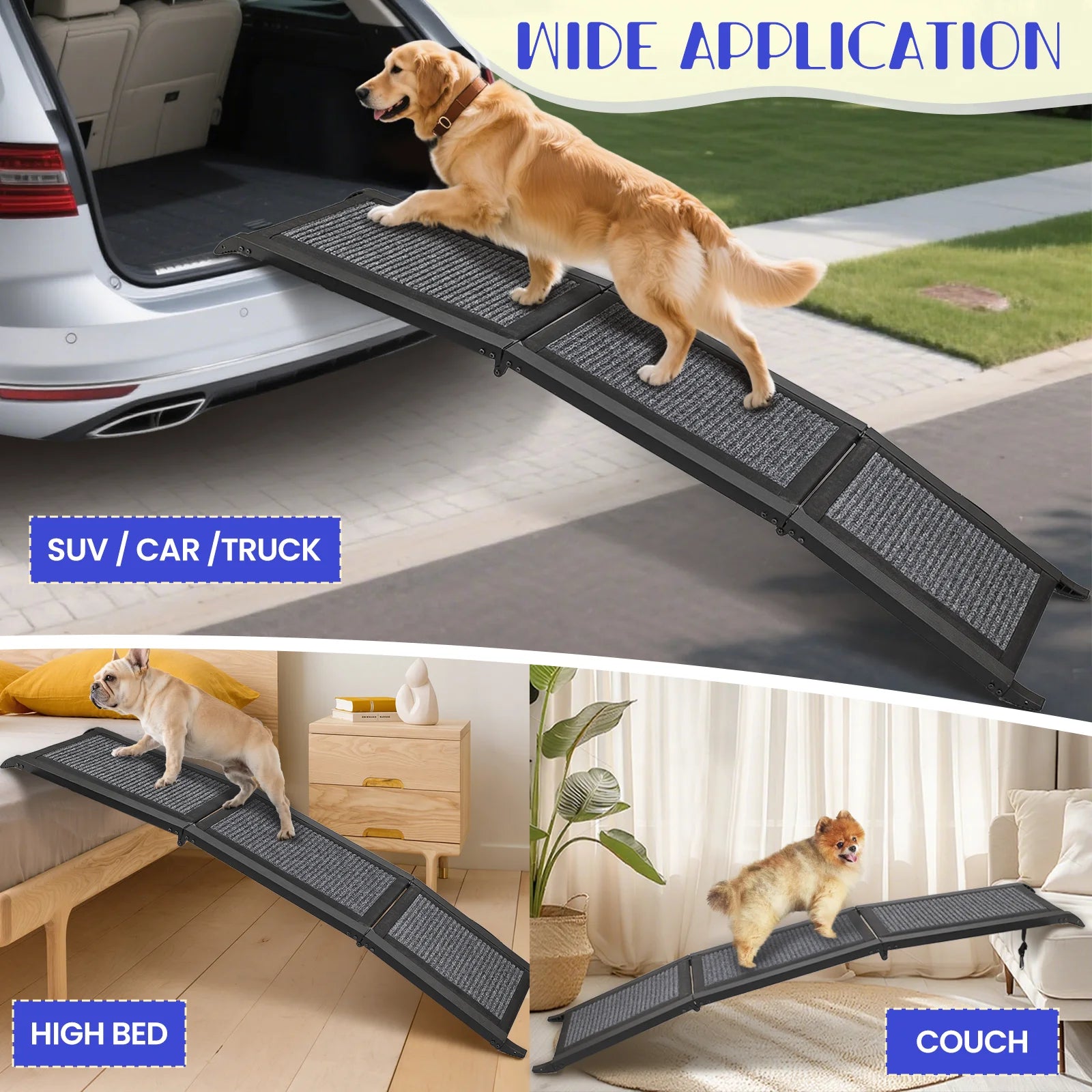 Folding Non-Slip Dog Ramp For SUV Car & Truck