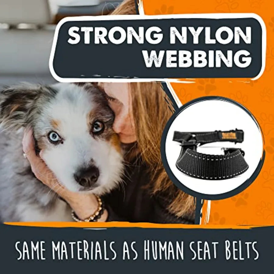 Adjustable Nylon Dog Seat Belt for Car Headrest, for Small, Medium and Large Dogs