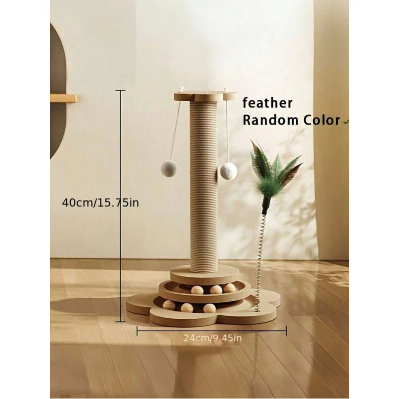 Cat Scratching Board With Feather Teaser