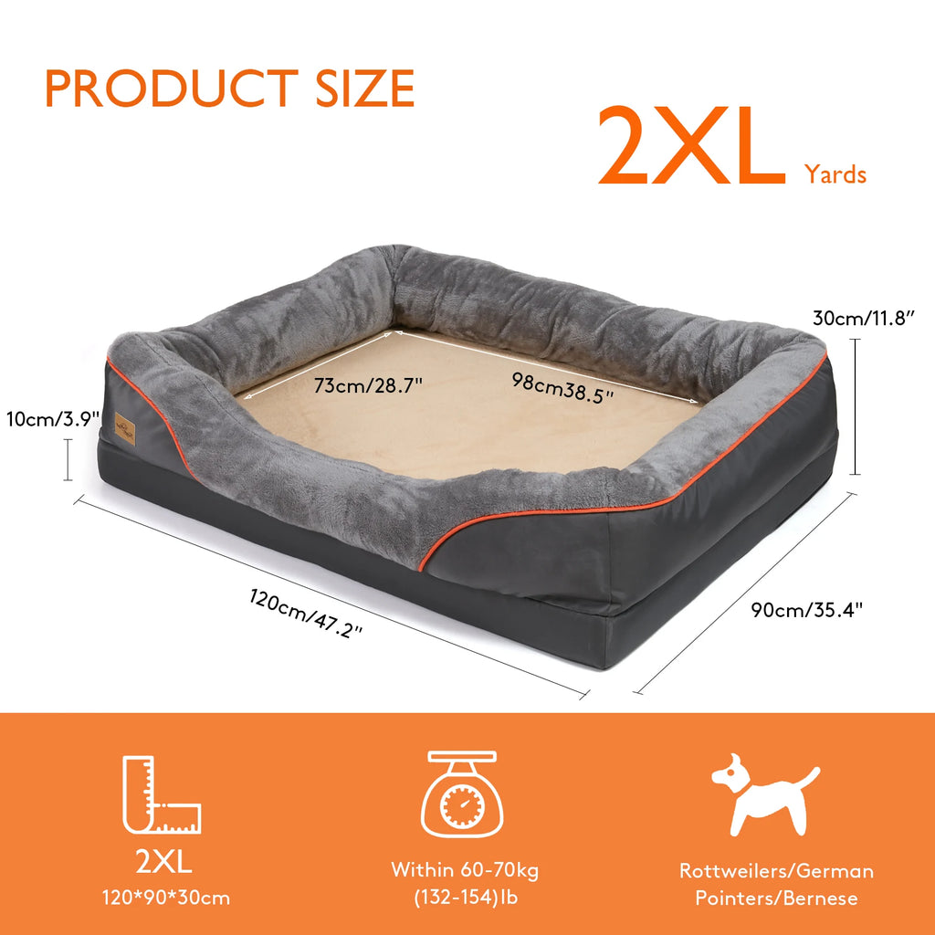 Large Waterproof Dog Bed with Removable Washable Cover