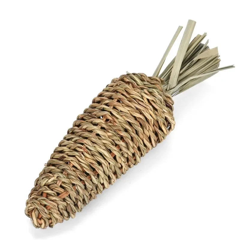 R Woven Grass Natural Bite Treat Toy for Small Animals