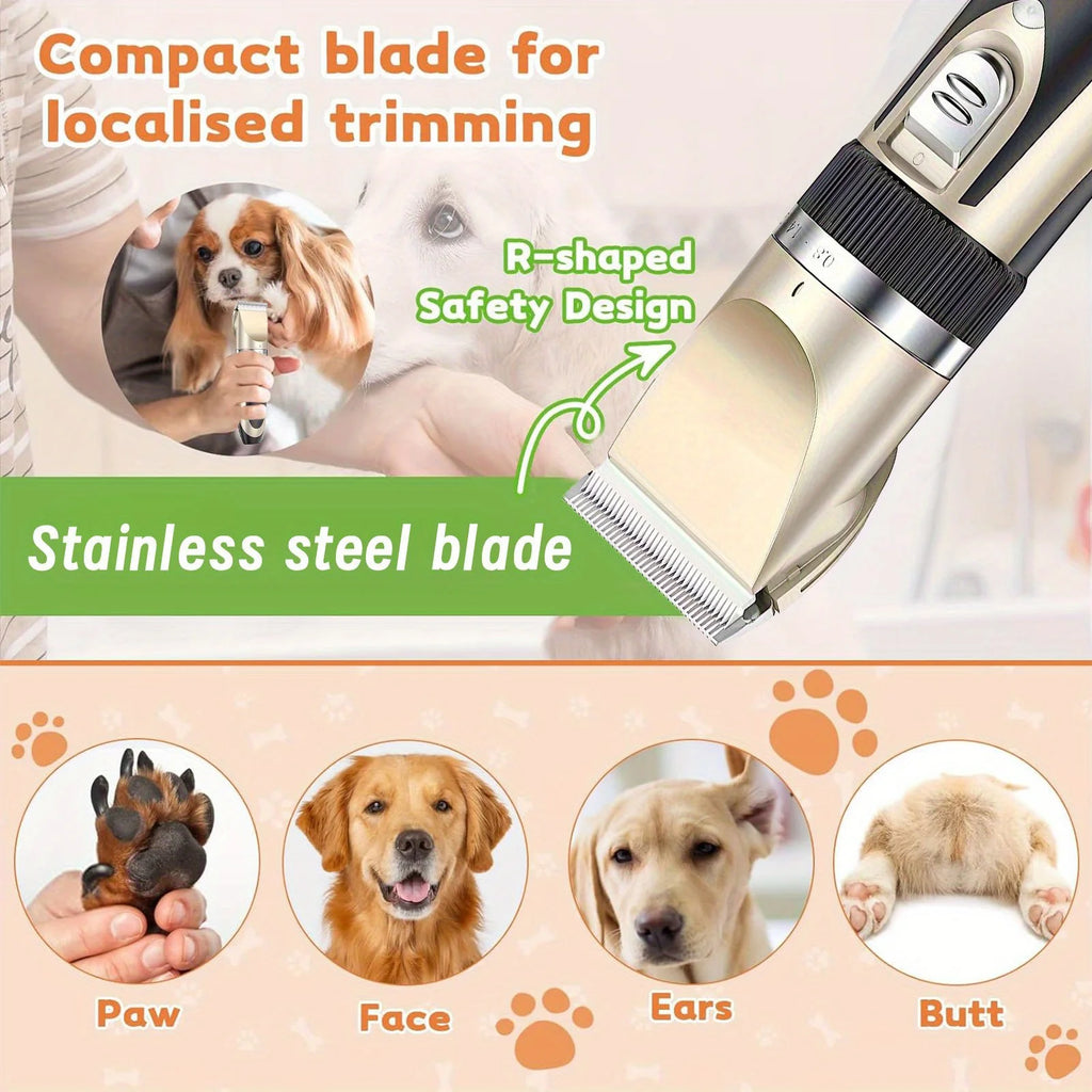Wireless Electric Pet Grooming Kit For Cats & Small-to-Medium Dogs