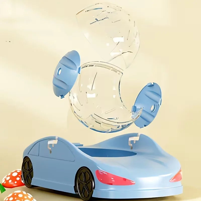 Pet sports car toy with rolling balls suitable for hamster pets