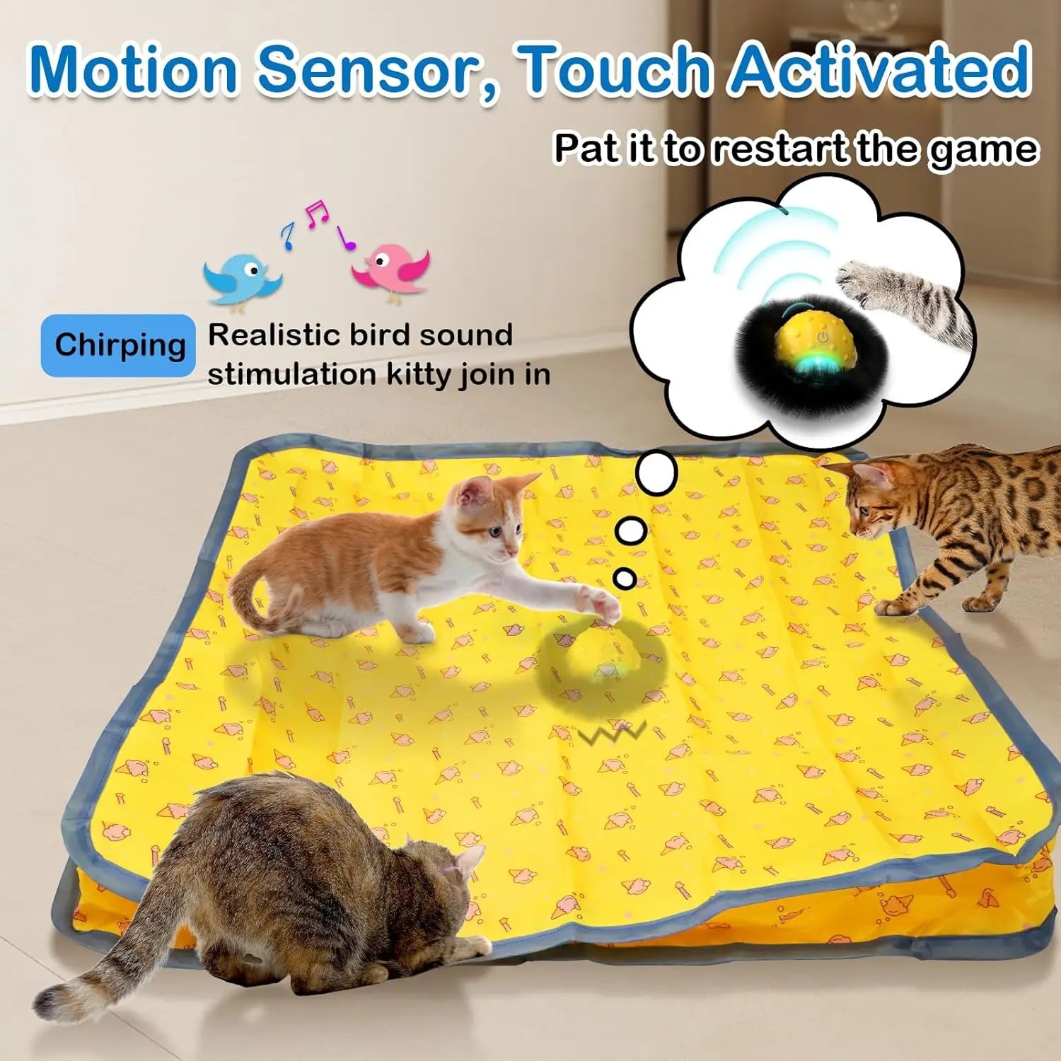 Interactive Fast Rolling Cat Ball with Pouch for Cats