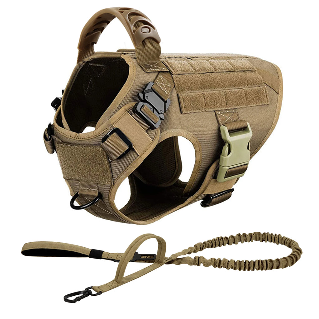 Tactical No Pull Dog Harness Leash Set for Large Dogs