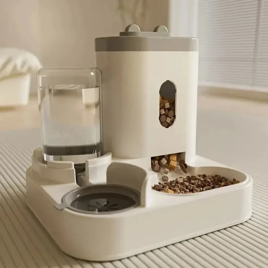 Automatic Dog Cat Food Bowl With Water Fountain
