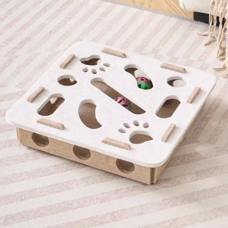 Interactive Cat Toy Maze Game with Bell Balls