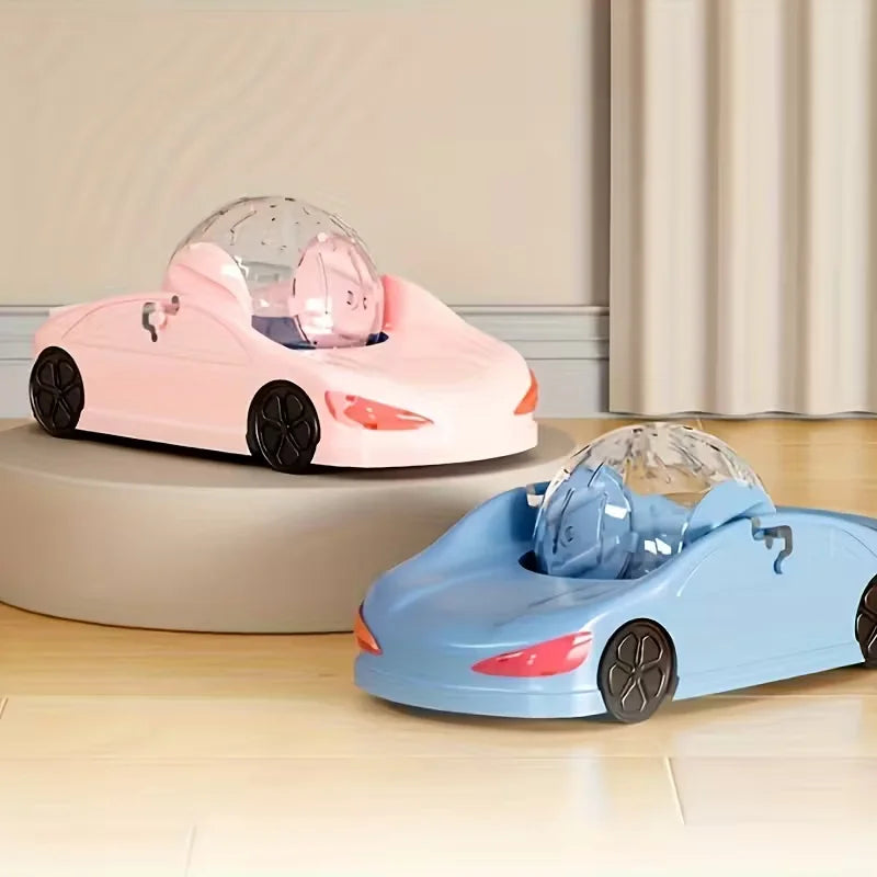 Pet sports car toy with rolling balls suitable for hamster pets