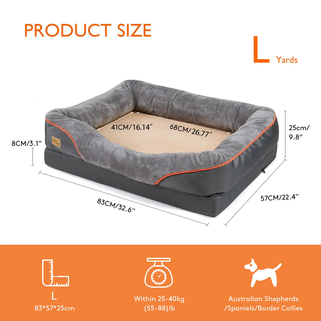 Large Waterproof Dog Bed with Removable Washable Cover